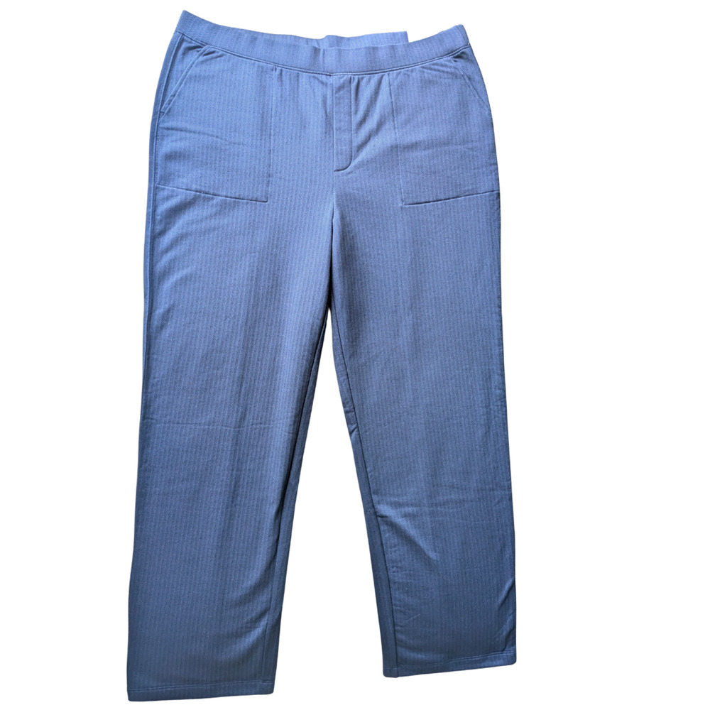 Mondetta Herringbone Straight Leg Pants Women XL Blue High Rise NWT Stretch